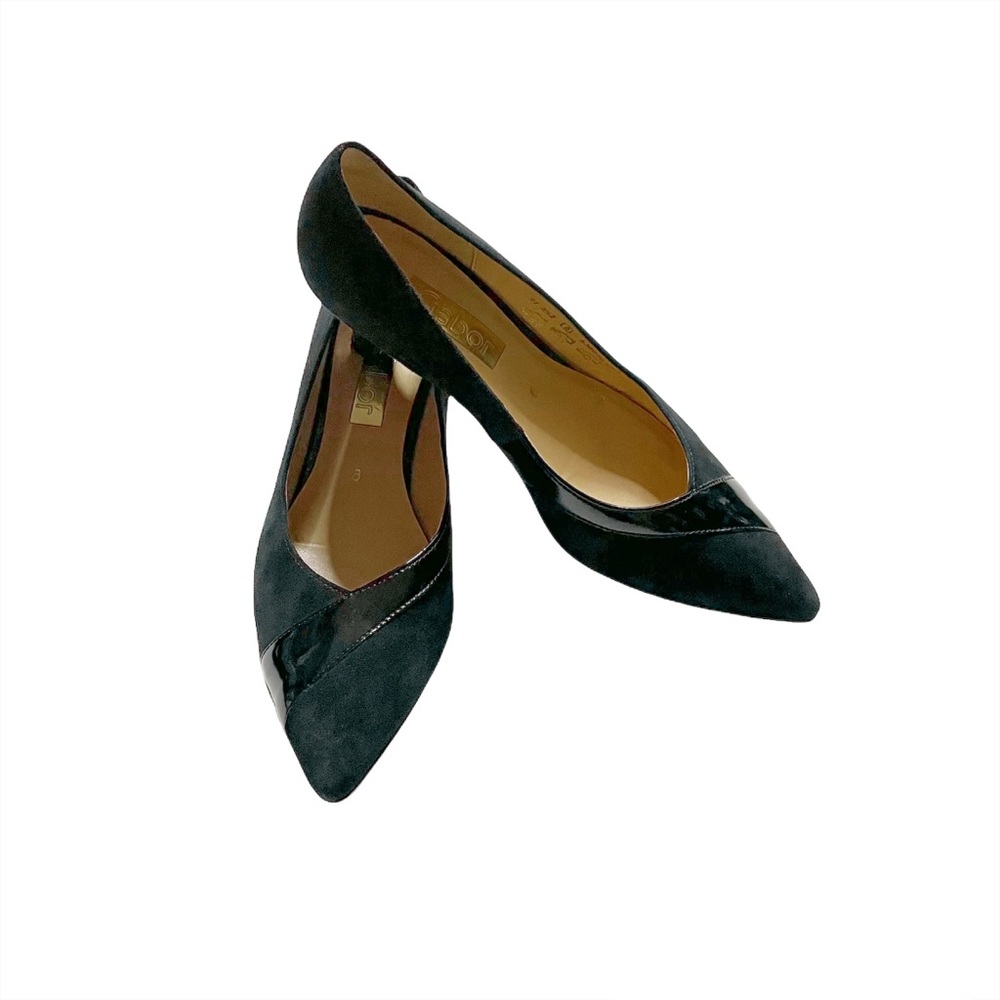 Gabor Microsuede Formal Wedding Guest Black Heel Shoes Red Bottom Size 6